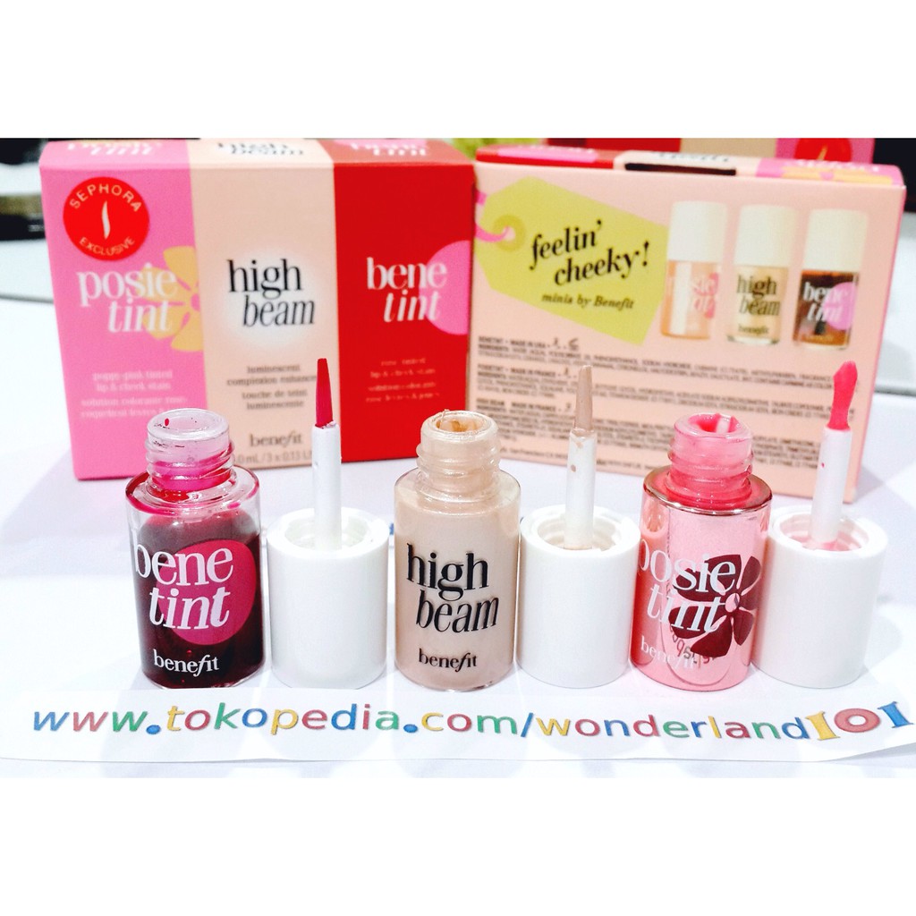 BENEFIT FEELIN CHEEKY set 3 pcs x 4.0 ml posie tint high beam benetint