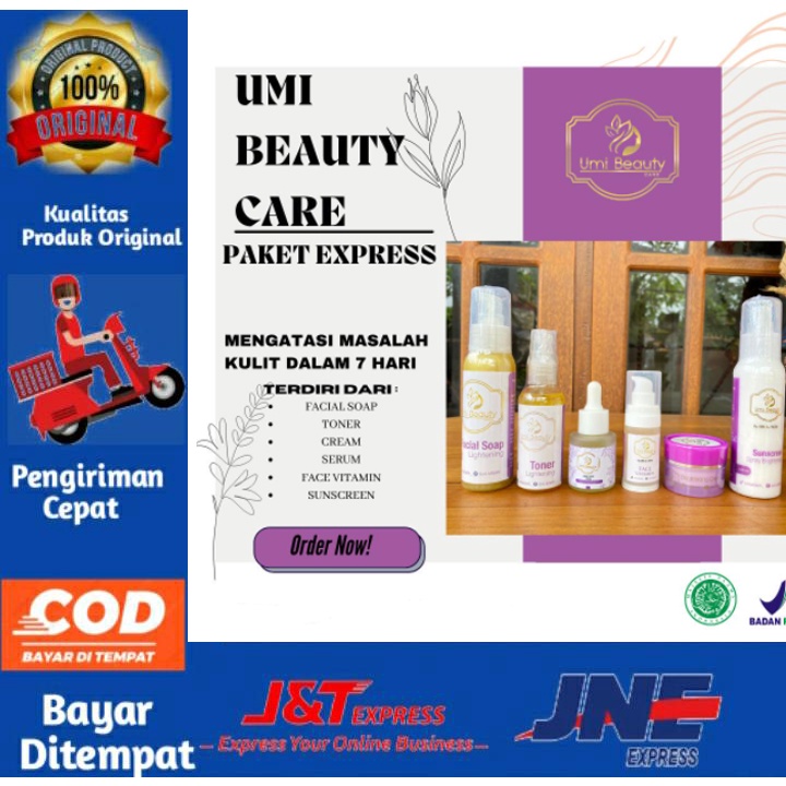 Cream UUBC Paket Brightening Complete||Paket Express|| Facial Soap || Cream All in One || Toner || Serum || Face Fitamin || Sunscren||UBC UMI