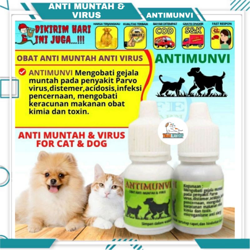 Antimunvi Anti Muntah Kucing Anjing / anti virus kucing / obat keracunan / obat racun