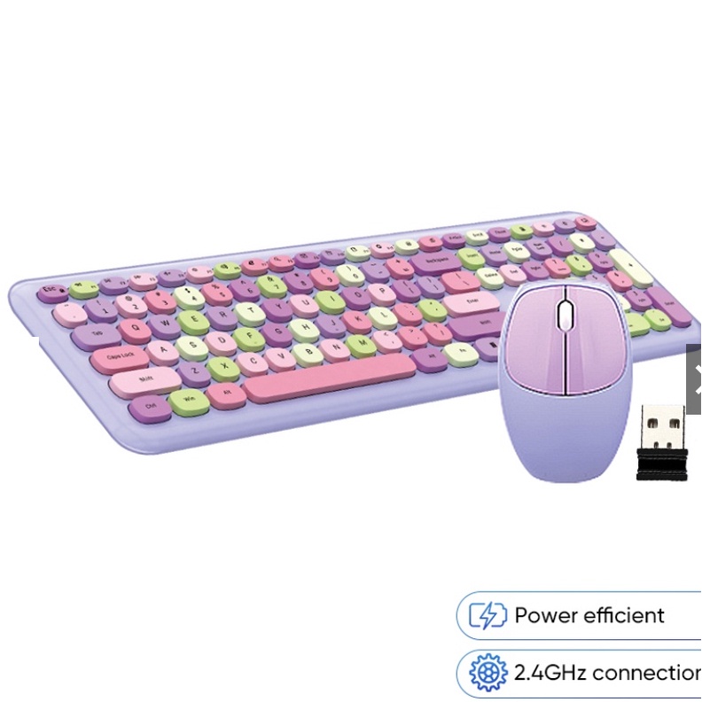 mofii wireless keyboard and mouse set purple