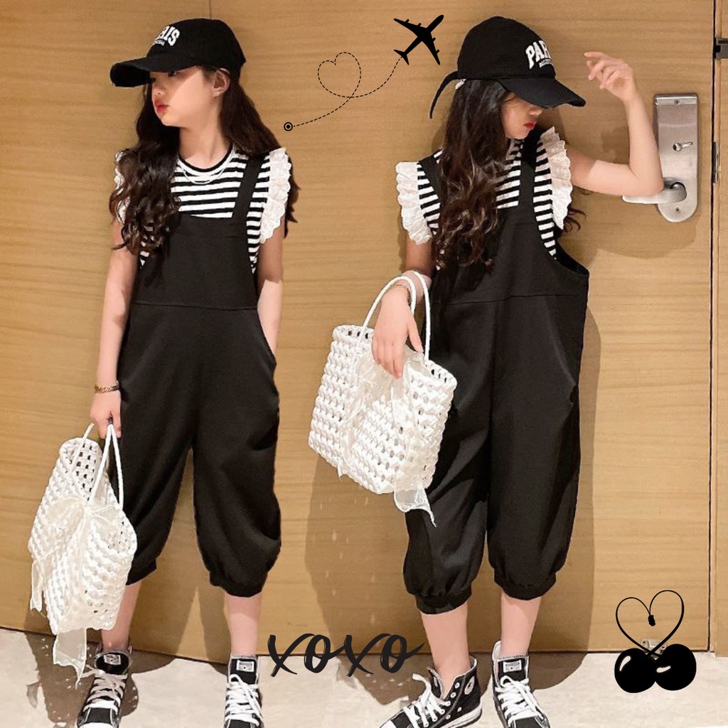 SET OVERALL SUMMER LIGHT | JUMPSUIT ANAK PEREMPUAN | BAJU ANAK PEREMPUAN IMPORT