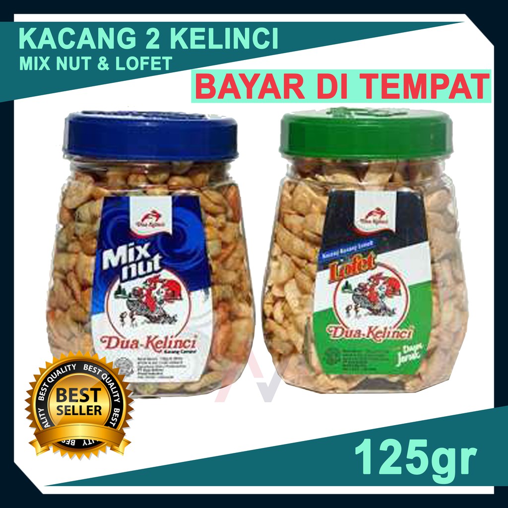 

KACANG 2 KELINCI TOPLES LOFET 125gr / KACANG DUA KELINCI TOPLES MIX NUT 150gr