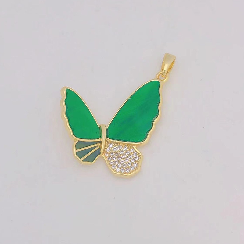 1 Pc Liontin Kalung Gelang 18K Gold Desain Butterfly Rabbit Love Flower