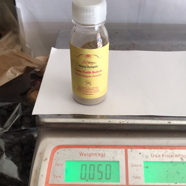 50gr | Botol Lada putih bubuk | white pepper powder | Rempah herbal asli bumbu dapur masakan indonesia