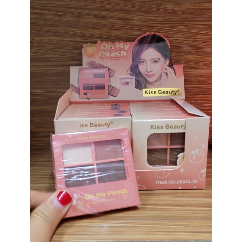 [ ECER ] KISSBEAUTY EYEBROW POWDER 3 WARNA &amp; 4in1