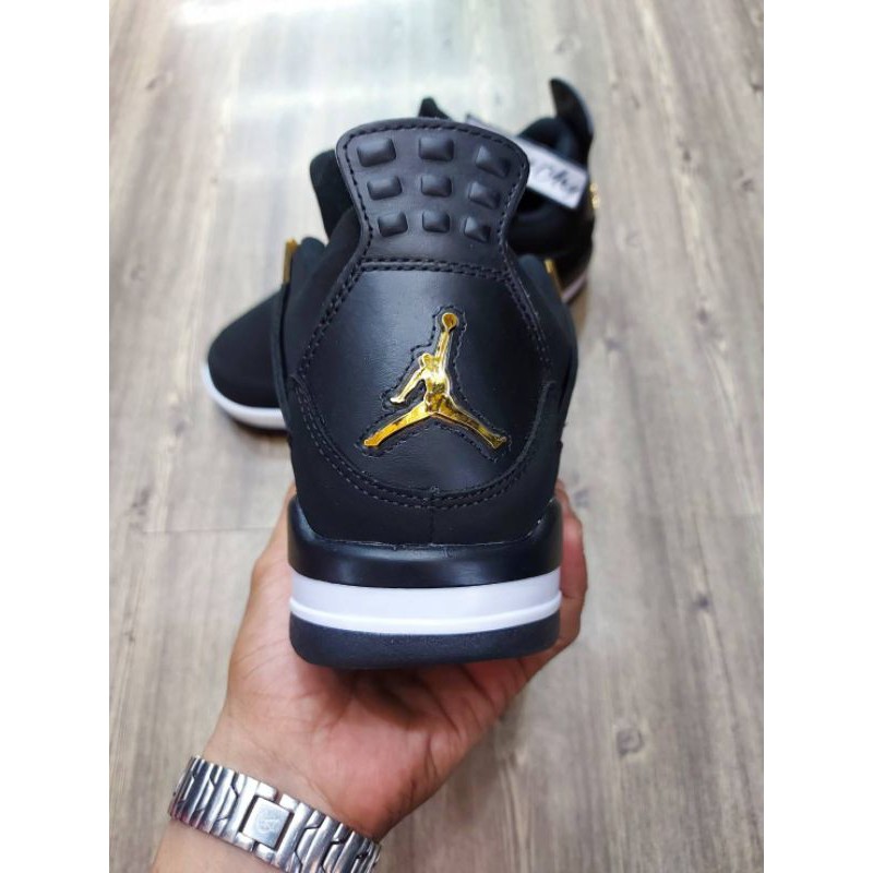 nike air jordan retro 4 royalty black metallic gold