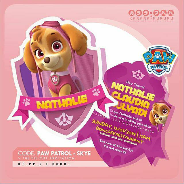 

Invitation and Stationary - Skye Paw Patrol