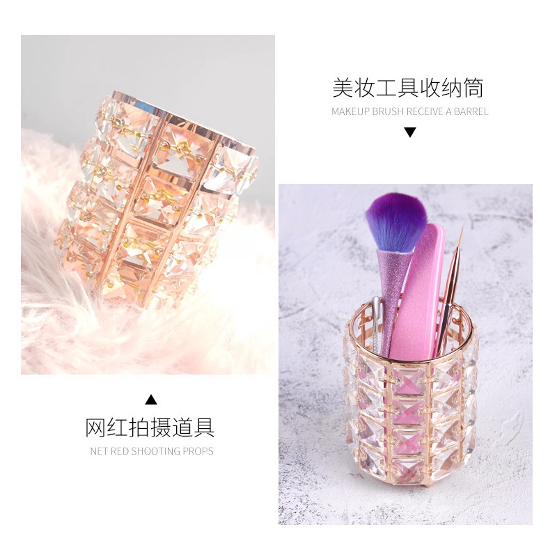 【 COD 】Tempat Kuas Nail art Kristal / Brush Holder Crystal / Brush Storage / Tempat Pena / Crystal Glass
