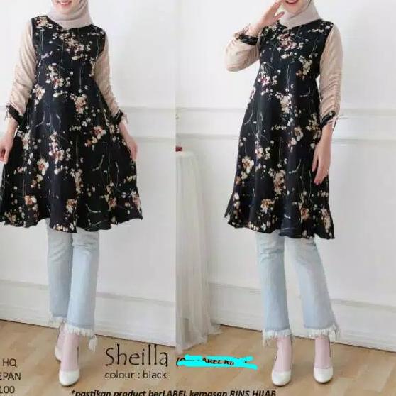 ほ FASHION WANITA // SHEILA TUNIK MONALISA MOTIF // Bisa bayar di tempat ₪
