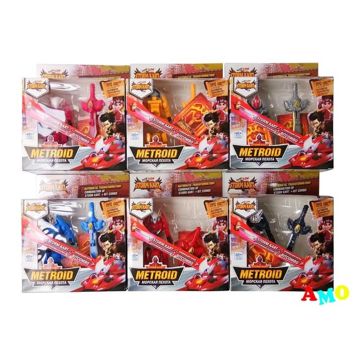 AMO_047 SERI MAINAN MONKART ISI 6 PCS MOBIL ROBOT MONKART