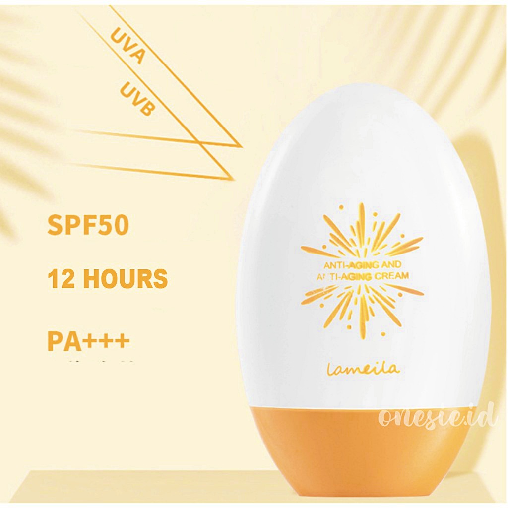 LAMEILA Sun Block SPF 50 Sun Screen Wajah Tahan PA+++ 12 Jam Egg LA065 3053