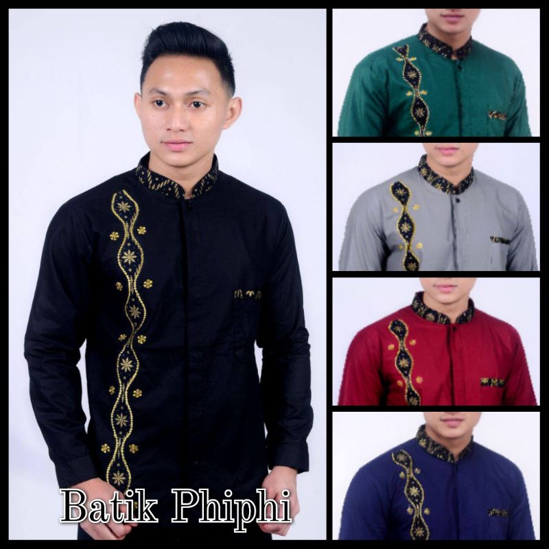 Baju koko bordir rantai gold terbaru size m, l, xl ( ORIGINAL )