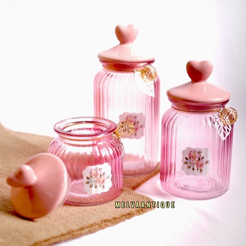 Toples kaca 1 set isi 3 pcs / Toples Kue Lebaran / Toples Kue Kering