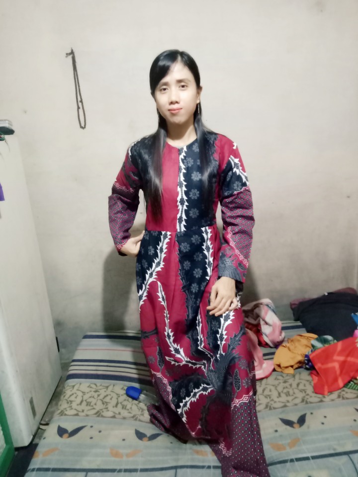 Special Baju Batik Couple Set Gamis & Kemeja Motif Rowo Abang