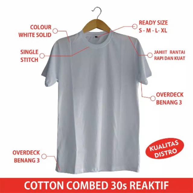 Kaos distro Polos 100% ASLI COTTON COMBED 30S  REAKTIF