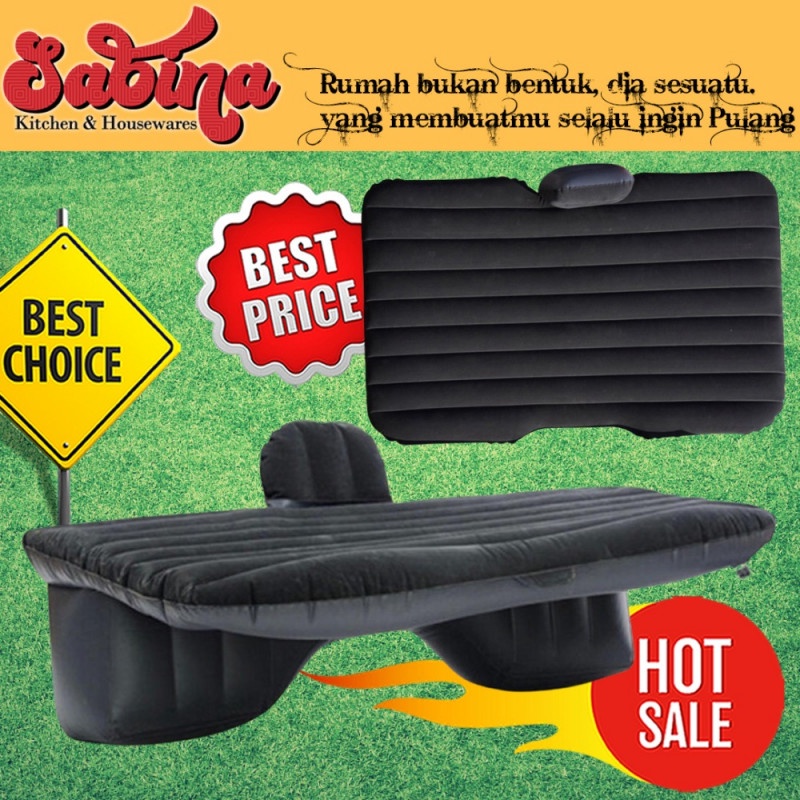 Kasur Mobil Matras Angin Set 2 Bantal Pompa Travel Inflatable Car Bed