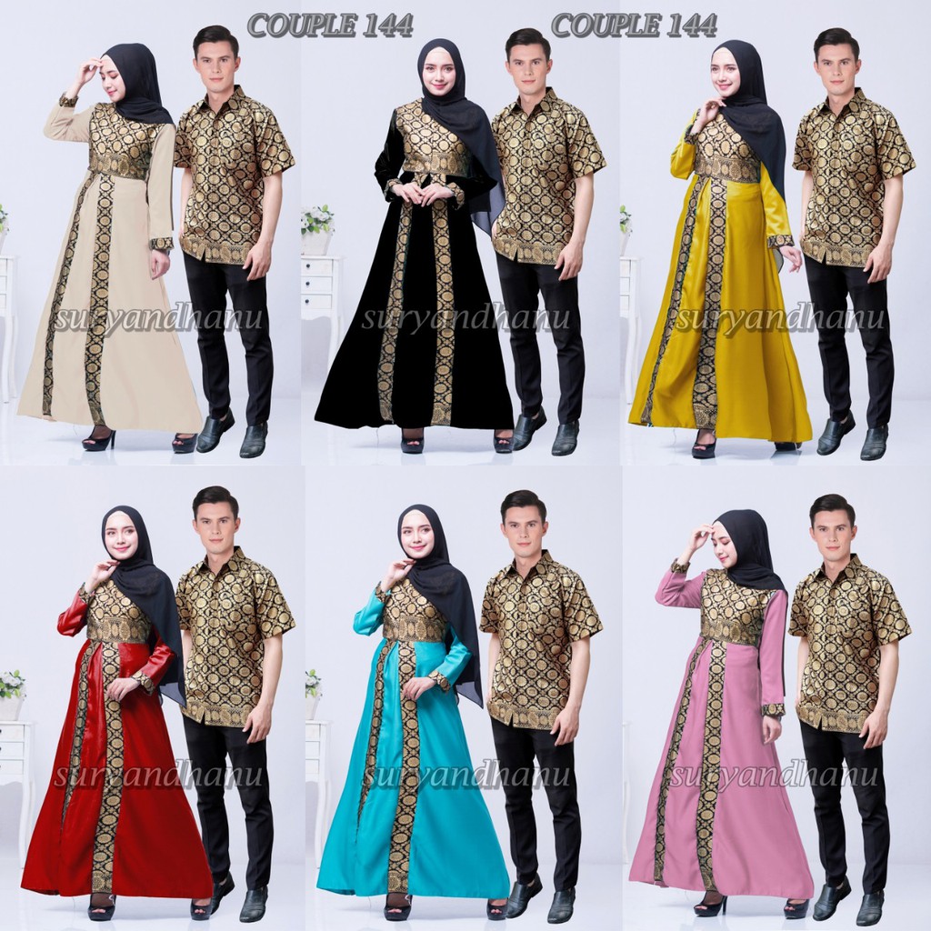 Cp 144 Couple prada ballotelli baju pasangan kembaran gamis muslim