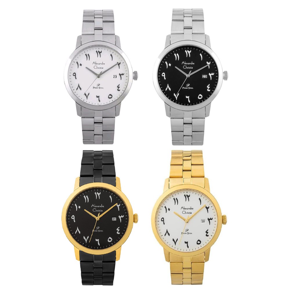 JAM TANGAN PRIA ALEXANDRE CHRISTIE PRIMO STEEL AC1007 ARABIC NUMBERS
