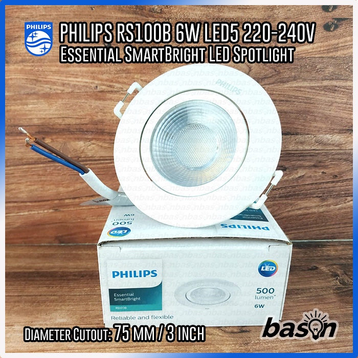 PHILIPS RS100B 6W 500lm D75 220V - Lampu LED Spotlight