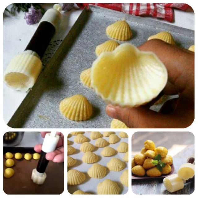 Cetakan nastar kerang malaysia plastic biscuit press