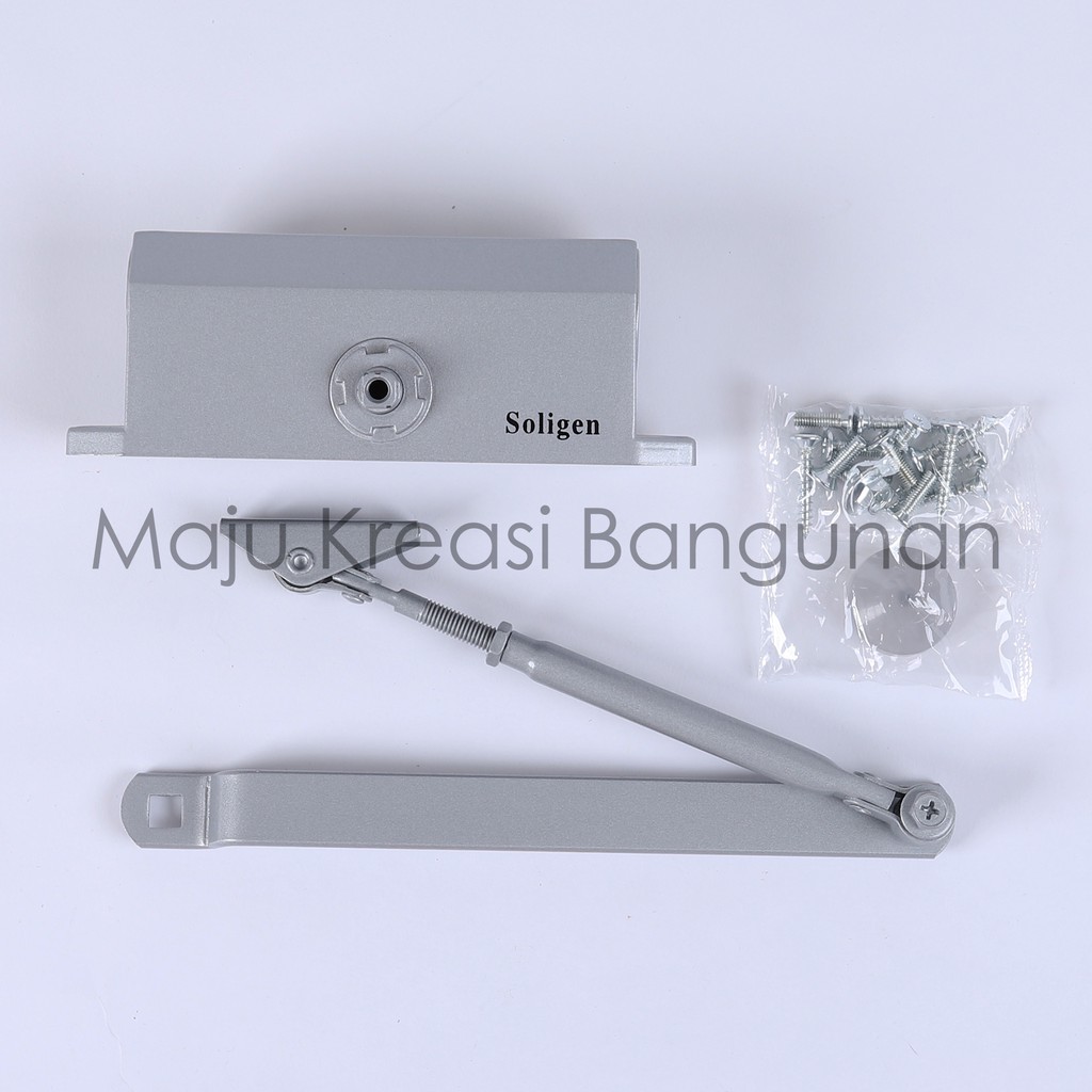 Door Closer Soligen Alat Penutup Pintu Otomatis Hidrolik Silver