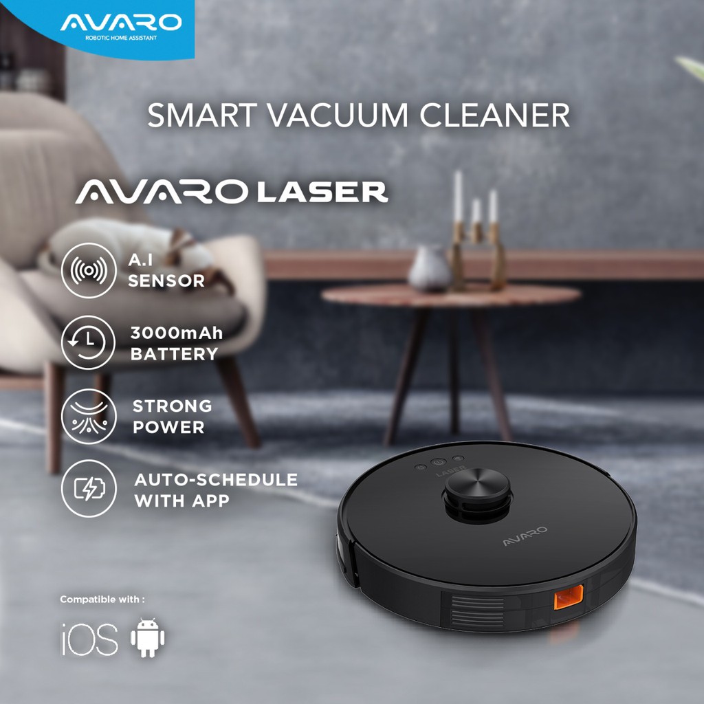 AVARO LASER ROBOTIC VACUUM CLEANER-[GARANSI 2 TAHUN )