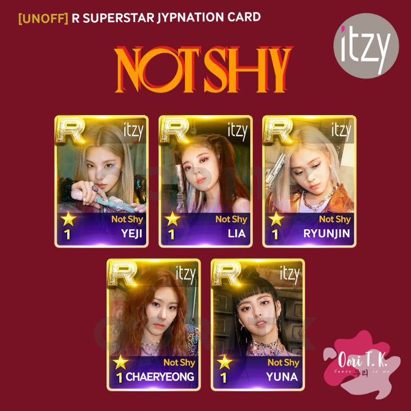 (MIN PEMBELIAN 3Pcs - MIX) [UNOFF] R SUPERSTAR JYPNATION CARD ITZY "NOT SHY" PHOTOCARD PC RYUJIN YUN