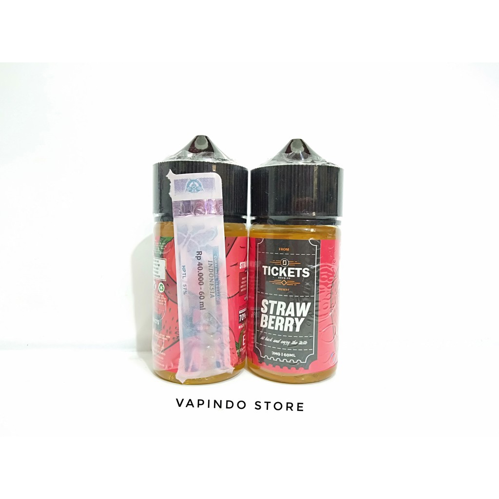 EJM TICKETS STRAWBERRY 60ML 3MG BY EJUICEMURAH PREMIUM E LIQUID MALAY