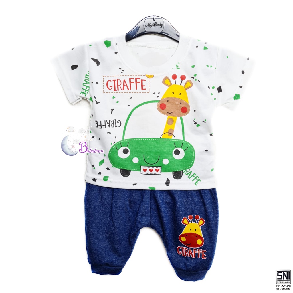 BOBOBAM BAJU BAYI LAKI LAKI  SETELAN ANAK COWO LUCU STELAN COWOK  6 12 BULAN  KEREN TRENDY KEKINIAN JERAPAH