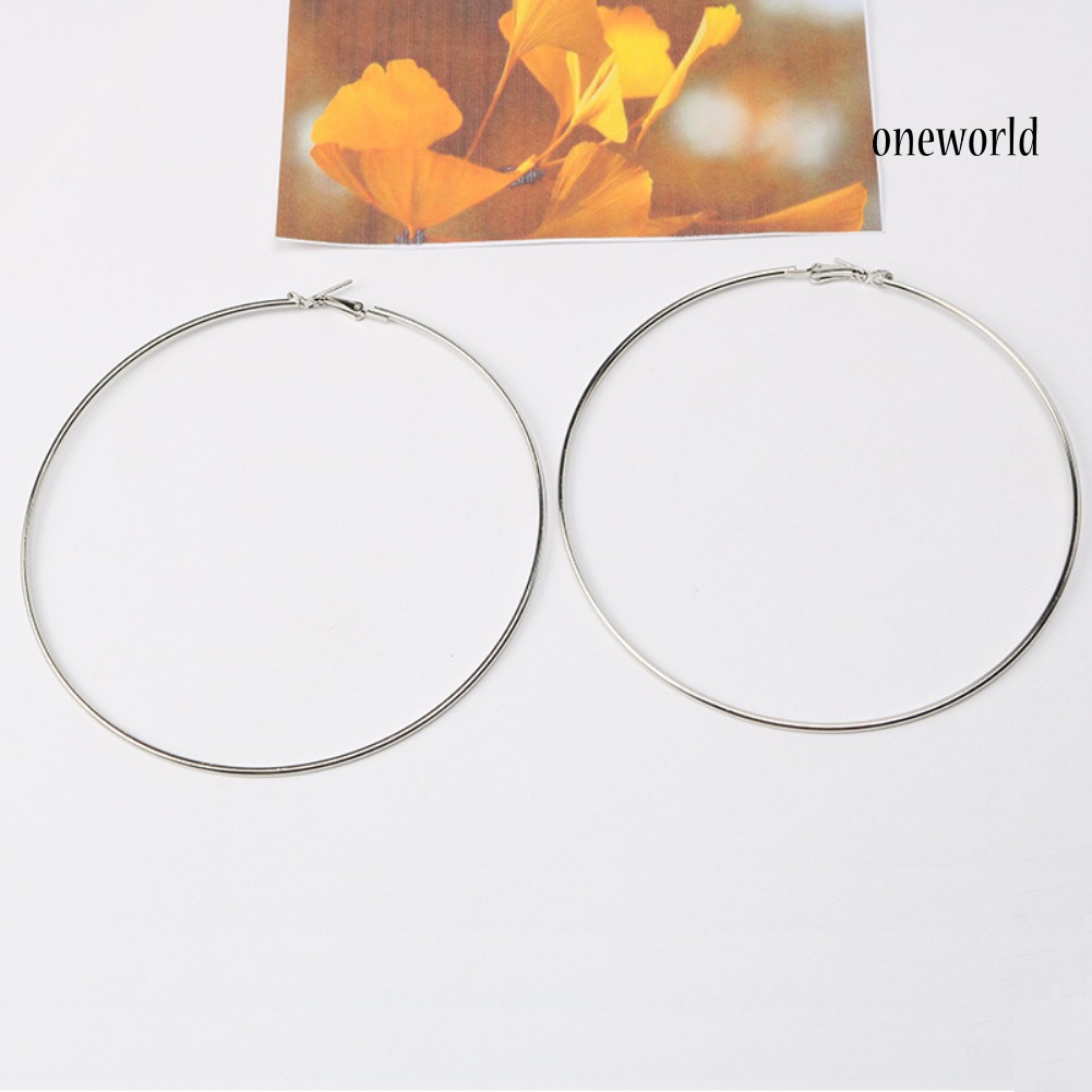 OW# Simple Women Hollow Big Circle Hoop Earrings Party Statement Jewelry Friend Gift