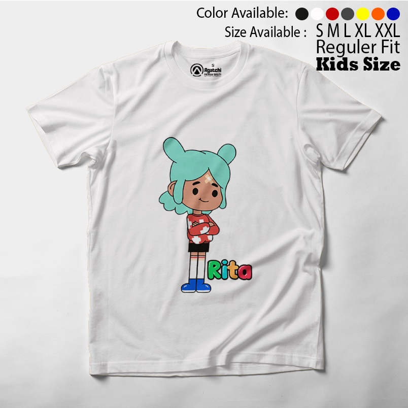 Baju Kaos Atasan Anak Laki-Laki Perempuan Toca Boca World Life Game Anak