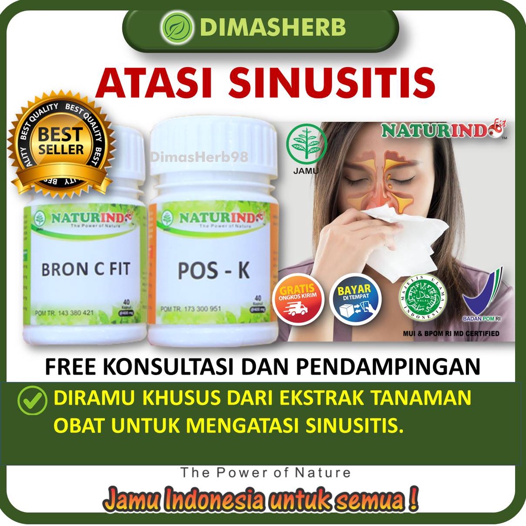 Obat Sesak Nafas Berdahak Batuk Kering Berlendir Alergi Dingin Debu Sinusitis Rhinitis Amandel Menaun Obat Asma Obat TBC Bronkitis Obat Jamu Herbal BPOM HALAL MUI Gangguan Pernafasan Alergi Debu Obat Gurah Paru Paru Herbal BRON C FIT NATURINDO YOGYAKARTA-SINUSITIS