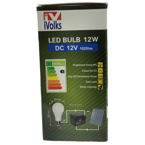 Lampu LED bohlam  bulb DC 12V 12W lampu led bohlam DC 12 watt 12V DC murah white bulb