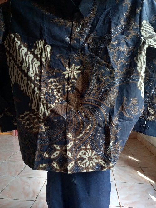 Xxxxl Ukuran Besar Batik Pria Size S-7xl  Batik Motif Manuk Tumpuk Undung Two Hem Panjang Solo