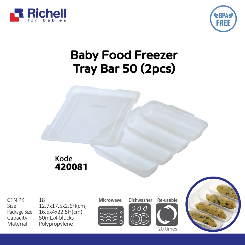 Richell Baby Food Freezer Tray round 30 - bar 50 - square 80