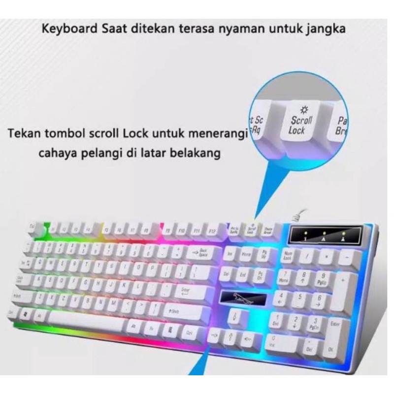 keyboard mouse gaming set Mechanical RGB led kable usb-BT300/Paket keyboard gaming dan mouse/mouse keyboard gaming/