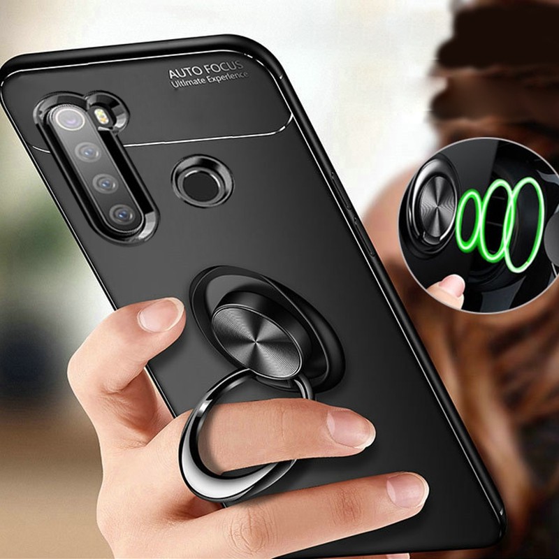 Soft Case Case Autofocus Magnetic Ring Case for Realme C3 Invisible Case Auto Focus iRing - Hitam