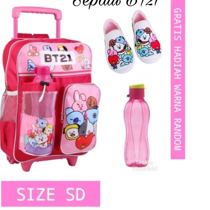 ✼ [BONUS JAM]Tas Anak Ransel SD tas RODA tas Trolly Anak Perempuan Bt21tas dorong tas troli anak Bt2