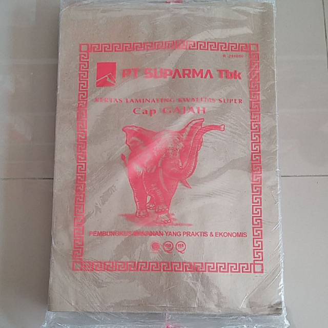 

Kertas Bungkus Laminasi 28x38cm CAP GAJAH Pink dijual per pack 250 lbr