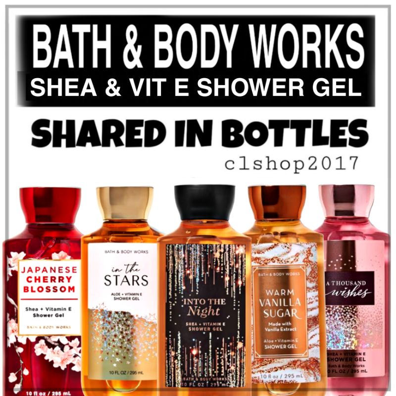 BBW SHOWER GEL FOAM BATH SHARE IN BOTTLE 30 ML PART 1/2 pure wonder rose dahlia in the stars into the night warm vanilla sugar butterfly gingham vanilla bean noel winter candy apple a thousand wishes rose water ivy dark kiss forever red magic in the air