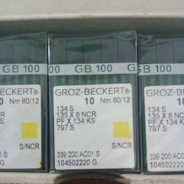 Jarum mesin jahit kulit PF x 134 KS nomor 12 merk groz beckert