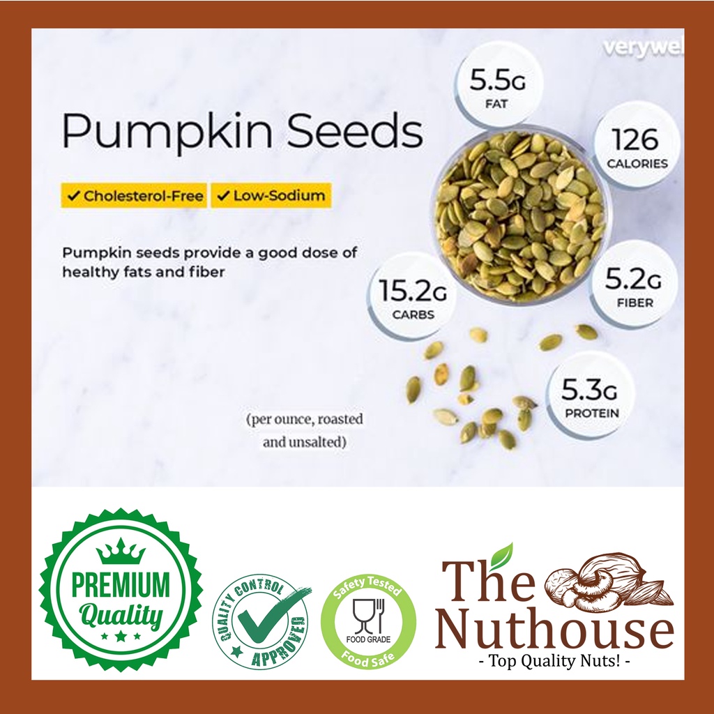 1kg Pumpkin Seeds Roasted / Biji Labu Kupas Panggang (Oven)
