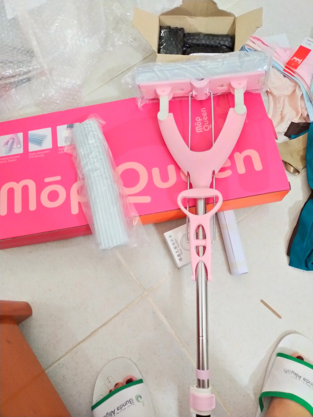 Mopqueen Mop Queen Pink / Hijau Tosca Stein Steincookware Pel Lantai Sponge Chamois