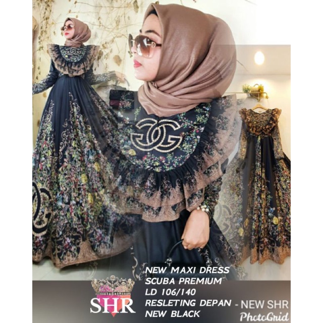 READY NEWW ORY SHR MAXI DRESS U REMPEL-Black