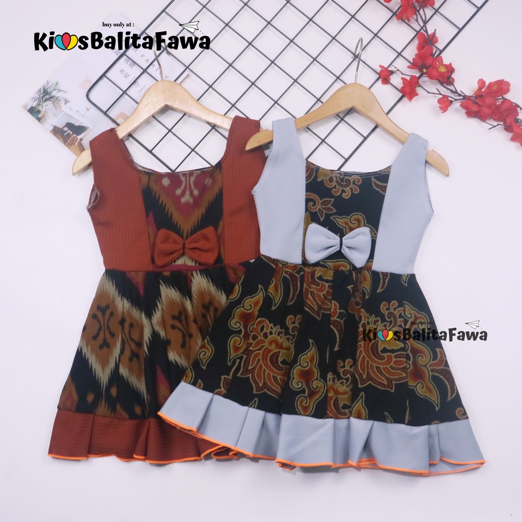 Dress Aurora uk 2-3 Tahun / Pakaian Anak Perempuan Murah Dres Batik Yukensi Adem Baju Pesta Gaun