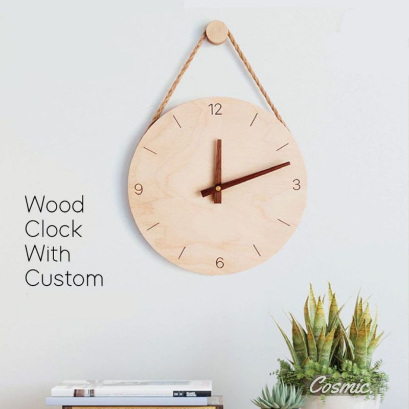 Jam dinding Kayu / Jam Dinding Aesthetic / Jam Kayu Besar