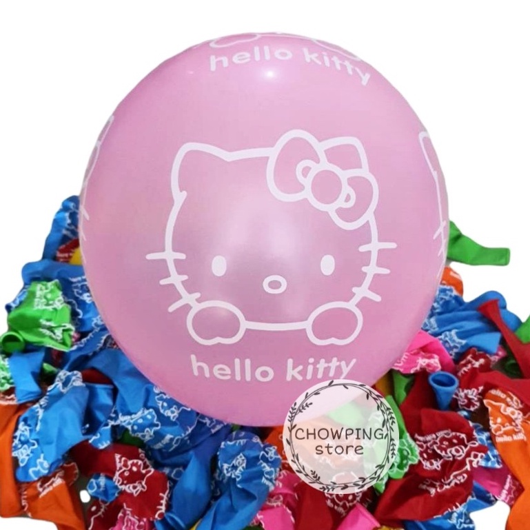 Balon Latex Karet Motif Print Karakter Kucing Hello Kitty