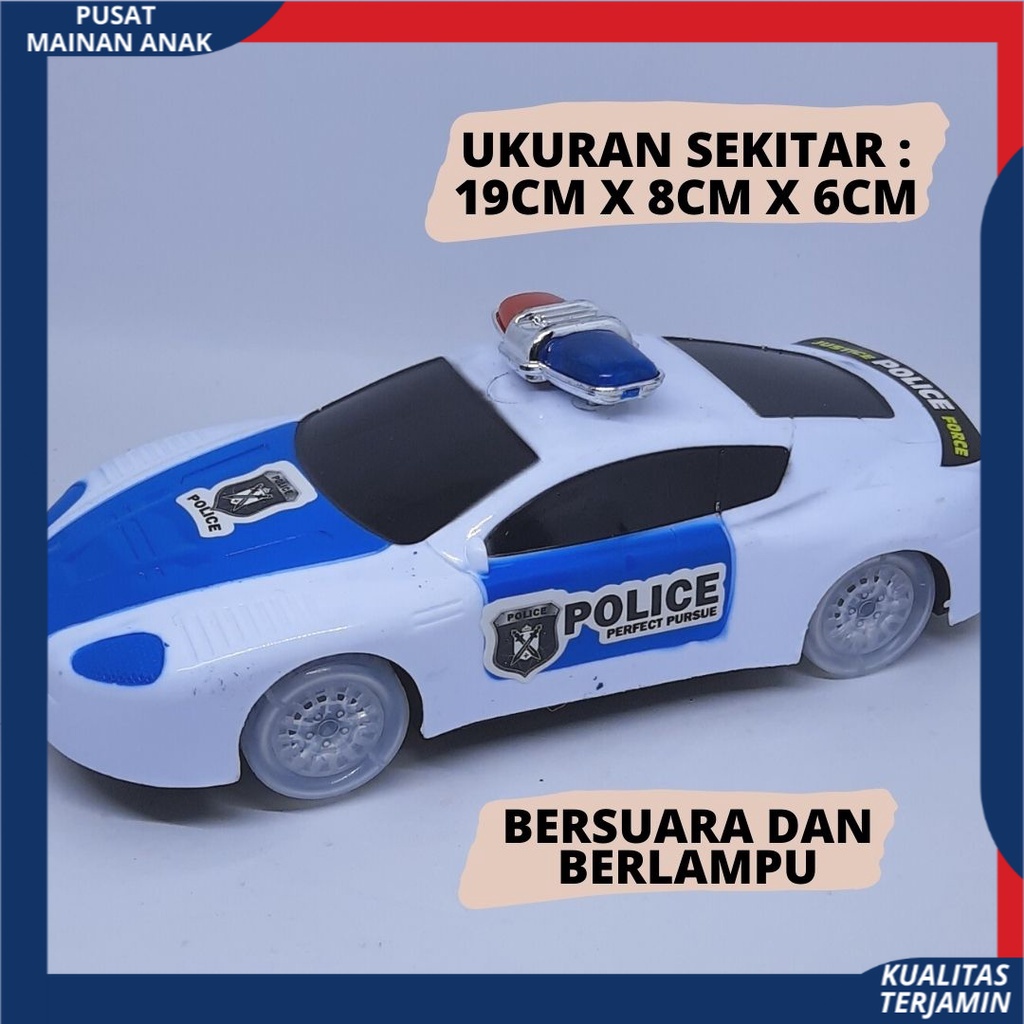 PROMO Mobil Polisi Ban Nyala Musik Lampu Jalan Baterai Police Car Mainan Anak Mobilan Polisi MURAH