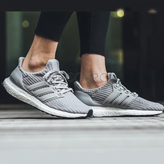 Sneakers Adidas Ultra Boost 4.0 Grey Premium 1:1 Ori Sport Cewek Cowok