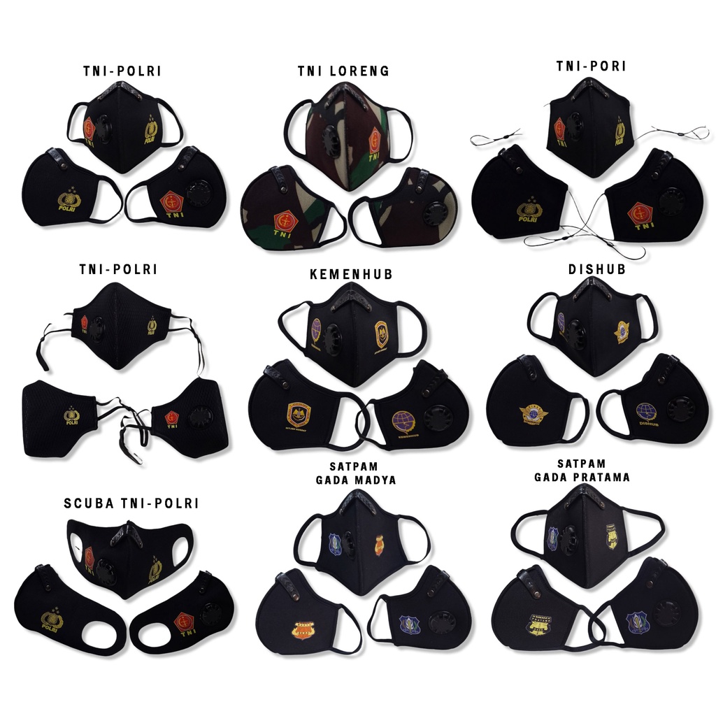 MASKER TNI POLRI PREMIUM VENTILATOR 3PLY BAHAN TEBAL/MASKER VENTILATOR POLOS/SATPAM GADA PRATAMA/MAS